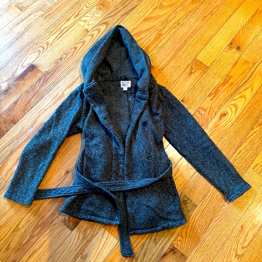 Missimo grey pea coat with hood